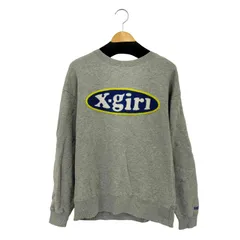 エックスガール X-girl CHENILLE EMBROIDERY OVAL LOGO CREW SWEAT TOP レディース  S
