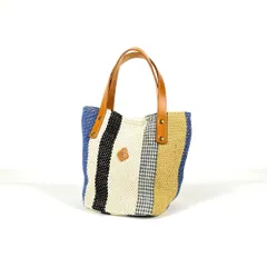 CLEDRAN　クレドラン　CL3653　STRIPE PATTERN MINI TOTE　トライプ柄ミニトート　ハンドバッグ　ブルー/イエローのサムネイル