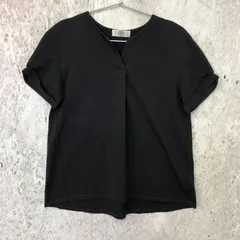 J.PRESS LADIES ジェイプレスレディース サッカージャージー キーネック カットソー ネイビー系 Sサイズ □〇☆