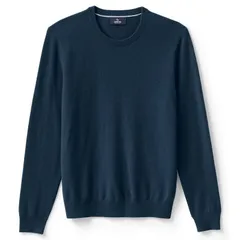 ランズエンド メンズ アウター ニット・セーター クルーネック Mens Lands End FineGauge Cashmere Crewneck Sweateradiant Navy ネイビー