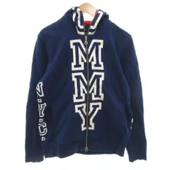 トミー TOMMY パーカー フーディ フルジップ L 紺 ネイビー 長袖 ロゴプリント /FF ■GY17