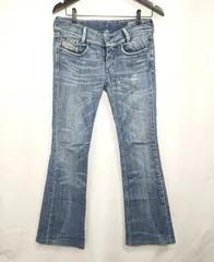 【229754】DIESEL ディーゼル  フレアデニムパンツ　ジーンズ　コットン　LOUVELY　光沢糸　イタリア製　W28  ・ ブルー