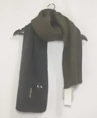 【229752】UNIQLO ユニクロ  ヒートテックニットマフラー　アニヤハインドマーチコラボ　タグ付き　アクリル　レディース　172×25 ブラック