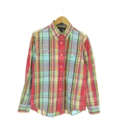 トミーヒルフィガー TOMMY HILFIGER 長袖シャツ L ピンク ボタンダウンカラー チェック柄 /AO17 ■GY99