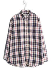 【お得なクーポン配布中!】 00s エルエルビーン チェック 長袖 ボタンダウン フランネル シャツ メンズ M 古着 オールド コットン ネルシャツ 長袖シャツ マルチカラー