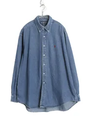 【お得なクーポン配布中!】 00s ラルフローレン ボタンダウン 長袖 デニム シャツ メンズ XL / 古着 オールド ポロ 長袖シャツ ワンポイント 大きいサイズ カジュアル