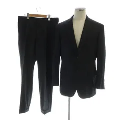 ダーバン DURBAN スーツ セットアップ テーラードジャケット パンツ 背抜き シングル 背抜き ロゴ 5 黒 ブラック ■GY18 /MQ