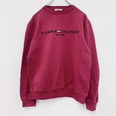古着 used　TOMMY JEANS　トミージーンズ　スウェット/トレーナー　デカロゴ　赤　レッド　Sサイズ