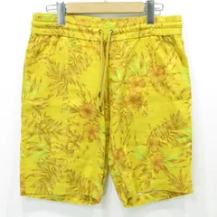【三重本店】 中古 AKM | エイケイエム TROPICAL PRINT COTTON LINEN SWING EASY SHORTS SHORT PANTS ショートパンツ P054 イエロー サイズ：M 【107】のサムネイル