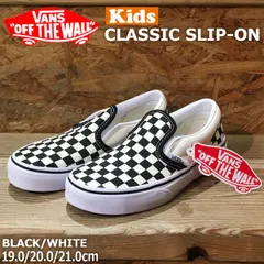 VANS スリッポン CLASSIC SLIP-ON ヴァンズ USモデル スニーカー キッズ SK8 VN000ZBUEOI (CHECKERBOARD) BLACK/WHITE