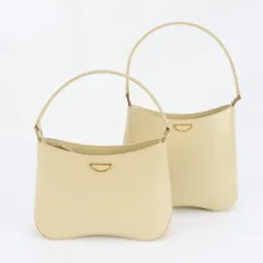 まとめ 2点 セット ハナエモリ レザー ショルダーバッグ 肩掛け ハンド 本革 ベージュ 婦人 レディース EEM DJ37-5【中古】のサムネイル