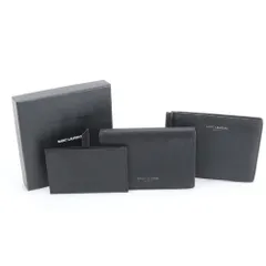 美品 まとめ 3点 セット サンローラン パリ YSL レザー カードケース 札入れ 名刺入れ 二つ折り 財布 ウォレット メンズ REE DM11-2【中古】のサムネイル
