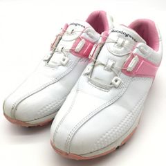 美品 ブリヂストン ゴルフシューズ 女性用 ホワイト/ピンク 22.5