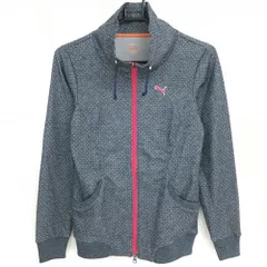 【超美品】プーマ ジャケットブルゾン 杢ネイビー×白 ドット  レディース S ゴルフウェア PUMA