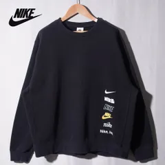 ナイキ NIKE スウェット XXL ブラック スウッシュ プリント オーバーサイズ ビッグシルエット スポーツミックス ストリート オーバーサイズ 古着 G131
