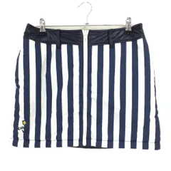 【超美品】キャロウェイ 中綿リバーシブルスカート ネイビー×白 ストライプ  レディース M ゴルフウェア Callaway