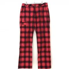 【美品】キスマークゴルフ パンツ レッド×黒 チェック柄 ティー装着可  メンズ 79 ゴルフウェア kissmark Golf