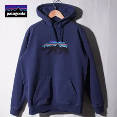 パタゴニア Patagonia ベアロゴ パーカー M ネイビー プリント アニマル ストリート テック アメカジ 古着 G132