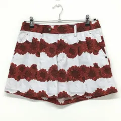 【美品】アディダス キュロットスカート レッド×白 花柄  レディース M/M ゴルフウェア adidas