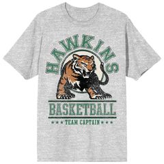 애니메이션 캐릭터 맨즈 탑스 T셔츠 그래픽 Licensed Character Menstranger Things Hawkins Basketball Tiger Graphic Tee Athletic Heather 헤더