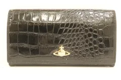 【中古】 Vivienne Westwood レディース長財布 -- 長財布 Vivienne Westwood -- 黒 ブラック ロゴ クロコ調