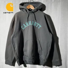 カーハート Carhartt WIP パーカー L グレーグリーン ブルー ロゴ刺繍 ヘビーウエイト ストリート オーバーサイズ ワーク テック 古着 G133のサムネイル