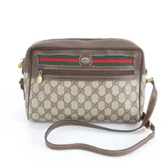 ヴィンテージ グッチ GGスプリーム シェリー ライン ショルダーバッグ 斜め掛け メッセンジャー メンズ レディース REM DR17-6【中古】