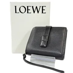 【美品・箱付】LOEWE ロエベ アナグラム バーティカルウォレット コンパクト 二つ折り 財布 ラウンドジップ ブラック