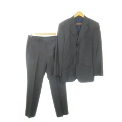 ポールスミス PAUL SMITH TALLIA DI DELFINO タリア ディ デルフィノ SUPER120s シングルスーツ セットアップ 2点セット テーラードジャケット 総裏地 スラックス ストライプ ウール M グレー /MN8 ■GY44