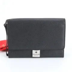 美品 バリー レザー セカンドバッグ クラッチ ポーチ 通勤 ビジネス ブラック 黒 メンズ RWE DS16-3【中古】