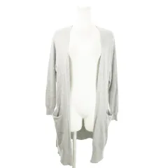 アルファベッツアルファベット Alphabet's alphabet カーディガン ニット トッパー 長袖 ミドル丈 切替 F グレー /AO7