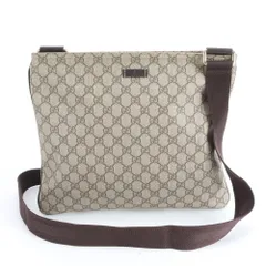 美品 グッチ GGスプリーム 201446 レザー ショルダーバッグ 斜め掛け メッセンジャー ビジネス 通勤 A4 メンズ REM DS9-7【中古】