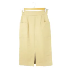 エージーバイアクアガール AG by aquagirl スカート タイト ナロー ミモレ ロング ハイウエスト ワーク ポケット フロントスリット ヘルシー S 茶 ブラウン /CK21