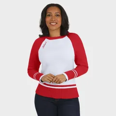 ウェア バイ エリン アンドルーズ レディース アウター ニット・セーター カラーブロック Womens WEAR by Erin Andrews WhiteRed Atlanta Falcons Colorblock Raglan Sweater Fal W