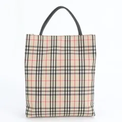 美品 バーバリー ノバ チェック ベージュ レザー キャンバス トート バッグ ショルダー ハンド 本革 レディース EEM DS29-4【中古】