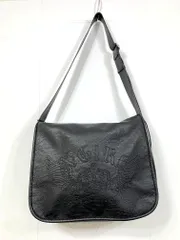 X-girl エックスガール CROWN AND WINGS フェイクレザー メッセンジャー ショルダー バッグ 黒 ■■ レディース