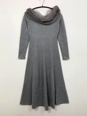 Louere ルエレ フレアシルエット 無地 チュールオフショルフレアニット ワンピース sizeS/グレー  ■◇ レディース