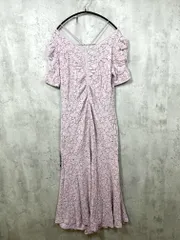 rienda リエンダ 半袖 カットレース パフディテール バンピーレースマーメイド ワンピース sizeS/紫  ■◆ レディース