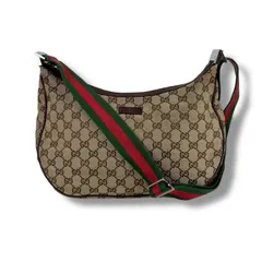 GUCCI グッチ　ワンショルダーバッグ　ホーボーバッグ　シェリーライン　GGキャンバス　ブラウン　122790