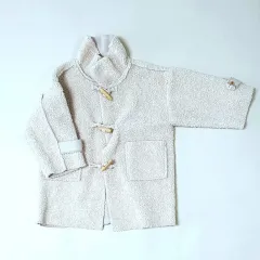 季節の変わり目 ベビー服 アイボリー ボア フリース トグルボタン コート 120
