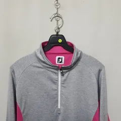M189 フットジョイ レディース 秋冬 ゴルフ ハーフジップ 長袖Tシャツ L
