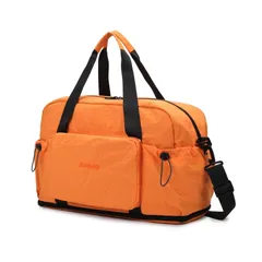 [Takusan Shopping] ボストンバッグ 大容量 拡張 軽量 キャリーオンバッグ サブバッグ 折り畳み 2WAY コンパクト 一泊二日 合宿 旅行 修学旅行 ユニセックス (オレンジ) [オレンジ]