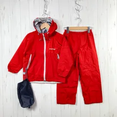 ✉️Kid's 120 レッド系 Montbell ( モンベル ) レイントレッカー Rain Trekker			 ナイロン ウェア セットアップ レインスーツ レインシェル z00056661  レインスーツ レインシェル セットアップ