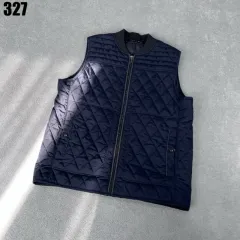 ザラ メンズ キルティング ベスト ネイビー