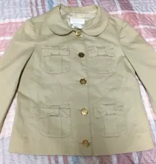 33サイズ オススメ ICB ベージュ リー リボンポケット ショートジャケット ヴィンテージ