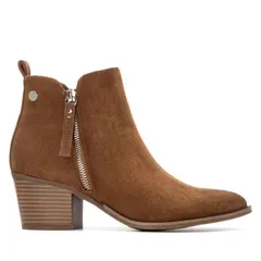 リフレッシュ レディース シューズ ブーツ・レインブーツ スエード アンクル ヒール Refresh Womens Block Heel Suede Ankle Booties 173180 Camel キャメル