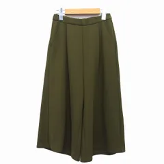 ムルーア MURUA ガウチョ パンツ クロップド ワイド 無地 シンプル タック 1 カーキ /HT22