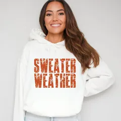 Simply Sage Market レディース トップス Tシャツ セーター パーカー グラフィック Simply Sage Market Sweater Weather Block Distressed Womens Graphic Hoodie Whit