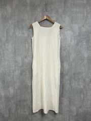 ISSEY MIYAKE ノースリーブチュニック ステッチ刺繍デザイン 綿麻 M