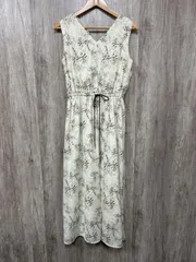 nano universe ナノユニバース ハンドタッチプリント 後ろねじり Iライン ワンピース size38/M/アイボリー ■◆ レディース